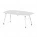 High Gloss Volta 1800mm Writable Boardroom Table With Pop-up Power Module White Top I006857