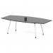 High Gloss Volta 2400mm Writable Boardroom Table With Pop-up Power Module Black Top I006858