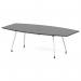 High Gloss Volta 2400mm Writable Boardroom Table With Pop-up Power Module Black Top I006858