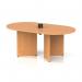 Impulse Volta 1800mm Boardroom Table With Black Pop-up Power Module Beech Top Arrowhead Leg I006860