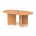 Impulse Volta 1800mm Boardroom Table With Black Pop-up Power Module Beech Top Arrowhead Leg I006860