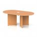 Impulse Volta 1800mm Boardroom Table With White Pop-up Power Module Beech Top Arrowhead Leg I006867