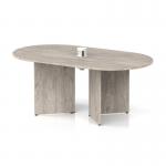 Impulse Volta 1800mm Boardroom Table With White Pop-up Power Module Grey Top Arrowhead Leg I006868