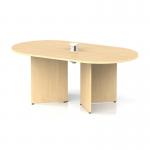 Impulse Volta 1800mm Boardroom Table With White Pop-up Power Module Maple Top Arrowhead Leg I006869