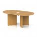 Impulse Volta 1800mm Boardroom Table With White Pop-up Power Module Oak Top Arrowhead Leg I006870