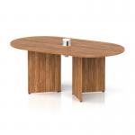 Impulse Volta 1800mm Boardroom Table With White Pop-up Power Module Walnut Top Arrowhead Leg I006871