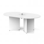 Impulse Volta 1800mm Boardroom Table With White Pop-up Power Module White Top Arrowhead Leg I006872