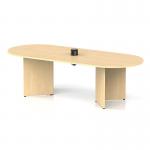 Impulse Volta 2400mm Boardroom Table With Black Pop-up Power Module Maple Top Arrowhead Leg I006876