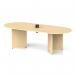 Impulse Volta 2400mm Boardroom Table With Black Pop-up Power Module Maple Top Arrowhead Leg I006876