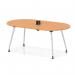 Impulse Volta 1800mm Boardroom Table With Pop-up Power Module With Silver Leg Frame Beech Top I006888