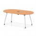 Impulse Volta 1800mm Boardroom Table With Pop-up Power Module With Silver Leg Frame Beech Top I006888
