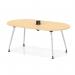 Impulse Volta 1800mm Boardroom Table With Pop-up Power Module With Silver Leg Frame Maple Top I006890
