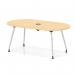 Impulse Volta 1800mm Boardroom Table With Pop-up Power Module With Silver Leg Frame Maple Top I006890