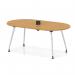 Impulse Volta 1800mm Boardroom Table With Pop-up Power Module With Silver Leg Frame Oak Top I006891