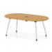 Impulse Volta 1800mm Boardroom Table With Pop-up Power Module With Silver Leg Frame Oak Top I006891