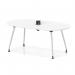 Impulse Volta 1800mm Boardroom Table With Pop-up Power Module With Silver Leg Frame White Top I006893