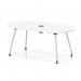 Impulse Volta 1800mm Boardroom Table With Pop-up Power Module With Silver Leg Frame White Top I006893