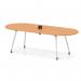 Impulse Volta 2400mm Boardroom Table With Pop-up Power Module With Silver Leg Frame Beech Top I006894