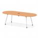 Impulse Volta 2400mm Boardroom Table With Pop-up Power Module With Silver Leg Frame Beech Top I006894