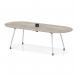 Impulse Volta 2400mm Boardroom Table With Pop-up Power Module With Silver Leg Frame Grey Oak Top I006895