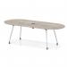 Impulse Volta 2400mm Boardroom Table With Pop-up Power Module With Silver Leg Frame Grey Oak Top I006895