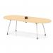 Impulse Volta 2400mm Boardroom Table With Pop-up Power Module With Silver Leg Frame Maple Top I006896