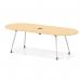 Impulse Volta 2400mm Boardroom Table With Pop-up Power Module With Silver Leg Frame Maple Top I006896