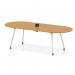 Impulse Volta 2400mm Boardroom Table With Pop-up Power Module With Silver Leg Frame Oak Top I006897