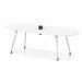 Impulse Volta 2400mm Boardroom Table With Pop-up Power Module With Silver Leg Frame White Top I006899