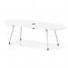 Impulse Volta 2400mm Boardroom Table With Pop-up Power Module With Silver Leg Frame White Top I006899