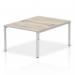 Impulse Bench B2B 2 Person 1200 Silver Frame Office Bench Desk Grey Oak IB00101