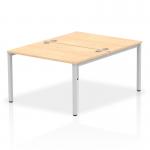 Impulse Bench B2B 2 Person 1200 Silver Frame Office Bench Desk Maple IB00102