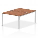 Impulse Bench B2B 2 Person 1200 Silver Frame Office Bench Desk Walnut IB00104