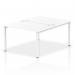 The dynamic bench desking impulse bench B2B is a sleek, modern office desk that can comfortably fit two people. With a 1200 white frame and white finish, it adds a touch of sophistication to any workspace. Its clean lines and spacious design facilitate collaboration and productivity.