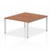 Impulse Bench B2B 2 Person 1400 Silver Frame Office Bench Desk Walnut IB00116