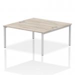 Impulse Bench B2B 2 Person 1600 Silver Frame Office Bench Desk Grey Oak IB00125