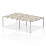 Impulse Bench B2B 4 Person 1200 Silver Frame Office Bench Desk Grey Oak IB00137