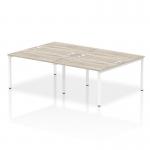 Impulse Bench B2B 4 Person 1200 White Frame Office Bench Desk Grey Oak IB00143