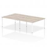 Impulse Bench B2B 4 Person 1400 White Frame Office Bench Desk Grey Oak IB00155