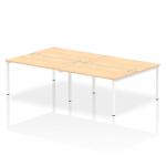 Impulse Bench B2B 4 Person 1400 White Frame Office Bench Desk Maple IB00156