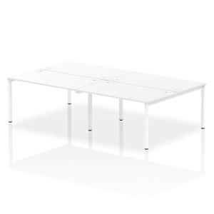 Photos - Other Furniture Impulse Bench B2B 4 Person 1400 White Frame Office Bench Desk White 