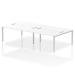 Impulse Bench B2B 4 Person 1600 Silver Frame Office Bench Desk White IB00165