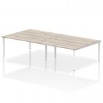 Impulse Bench B2B 4 Person 1600 White Frame Office Bench Desk Grey Oak IB00167