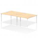 Impulse Bench B2B 4 Person 1600 White Frame Office Bench Desk Maple IB00168