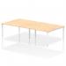 Impulse Bench B2B 4 Person 1600 White Frame Office Bench Desk Maple IB00168