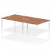 This picture shows a modern, sleek bench desk designed for a dynamic and collaborative work environment. The 4-person setup features a spacious 1600mm white frame with a rich walnut top. Perfect for any professional office space.