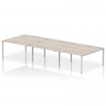 Impulse Bench B2B 6 Person 1400 Silver Frame Office Bench Desk Grey Oak IB00185