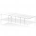 The Dynamic Bench Desking Impulse Bench B2B 6 Person features a sleek white frame and a spacious 1400 desk top. This modern office bench desk creates a collaborative workspace for up to 6 people.