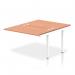 In the photo, the Dynamic Bench Desking Impulse Bench B2B Ext Kit 1200 is shown with a sleek white frame and a functional office bench desk in a warm beech finish. The desk offers ample room for work and includes integrated storage space, making it a great choice for a modern and efficient work environment.