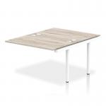 Impulse Bench B2B Ext Kit 1200 White Frame Office Bench Desk Grey Oak IB00215